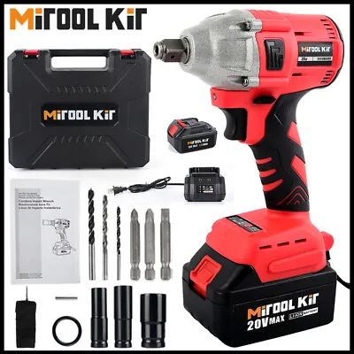 Cordless Electric Impact Wrench Gun 1/2'' High Power Driver With Li-ion Battery • $45.99