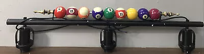 3-light Game Room Metal Billiard Light With Balls Pool Table Lamp With Shades • $199.99