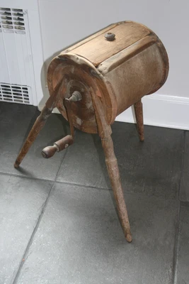 $299 • Buy Primitive Antique Wooden Barrel Butter Churn 