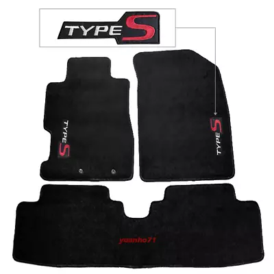 For 01-05 Honda Civic 4Dr 2Dr Black Floor Mats Nylon Car Carpets W/ TypeS • $57.99