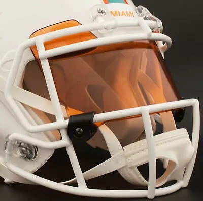 MIAMI DOLPHINS NFL DMAXX Football Helmet EYE SHIELD / VISOR (ORANGE) • $49.99