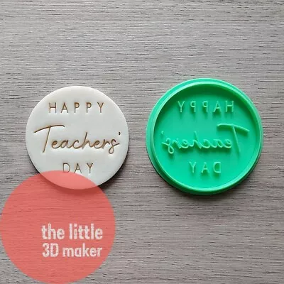 $6.95 • Buy Happy Teacher's Day Cookie Cutter Stamp Fondant Embosser