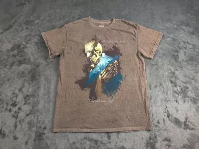 Vincent Van Gogh Shirt Adult Mens Small Brown Distorted Reality Short Sleeve • $5.99