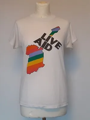 Original 1985 Live Aid T-Shirt Vintage T Shirt White Size Small Unisex  • $110.81