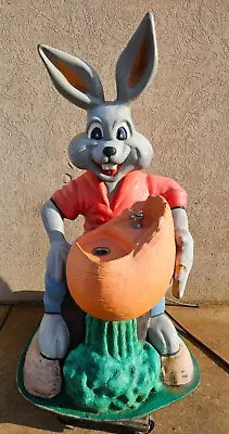 RARE Vintage Amusement Park Rabbit Water Fountain Carnival Ride Circus Carrot • $2399