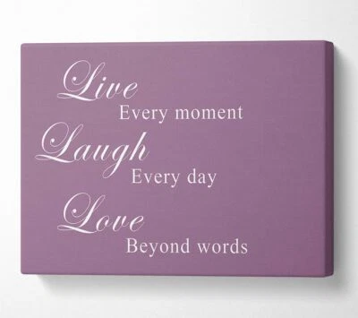 £21.99 • Buy Love Quote Live Laugh Love Dusty Pink Canvas Wall Art Home Decor Large Print