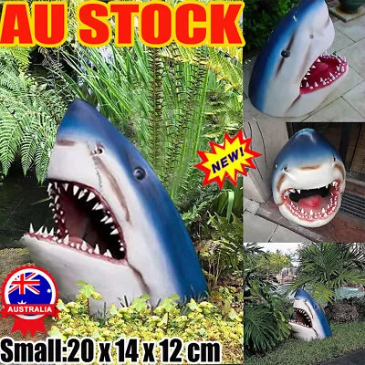 Interesting Great White Shark Shark Garden Art Statue Horror Shark Garden DecoRO • $30.36