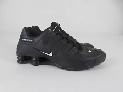 Nike Shox NZ Mens 9 Shoes Black Leather Sneaker Running 501524-091 Gym • $109.95