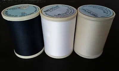 Coats Duet Sewing Thread. Polyester Fibre. Black | White | Ivory. 1000 Metres • £12.95