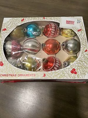 12 Vintage Shiny Bright Christmas Ornaments In Original Shiny Bright Box • $40