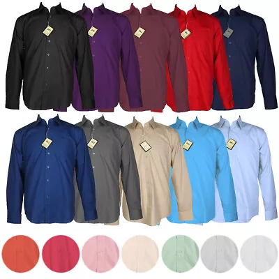 Men's Dress Shirt Formal Long Sleeve Button Up Classic Fit Pocket Dress Shirt • $21.88