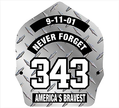 Firefighter Decal -9/11 Never Forget 343 Diamond Plate- Various Sizes • $4.99