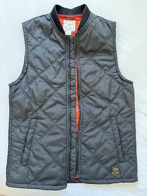 H&M Men XS QUILTED VEST Black Orange Women  Sold Out Online • $24.99