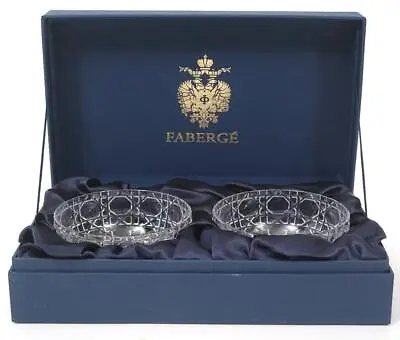 Faberge Atelier Crystal Collection Signed Set Of 2 Bowls W/Box 4 1/2  X 2  H • $449.99