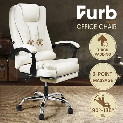 $139.95 • Buy Furb Massage Office Chair Executive Gaming Computer PU Leather Footrest Seat