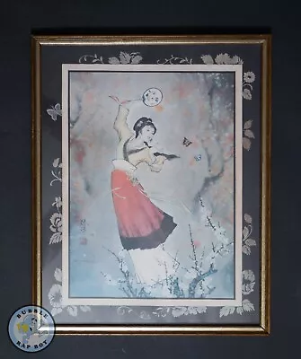 T.c. Chiu Framed Vintage Print Of Asian Girl Dancing In Nature • $56