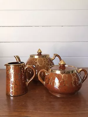 Vintage Price Bros Ltd  Porcelain Tea Set Teapot Milk Jug Sugar Made In England • $70