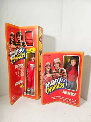 VINTAGE 1979 MATTEL TALKING MORK AND MINDY 9  ORIGINAL BOXES #1276 And #1277  • $79.99