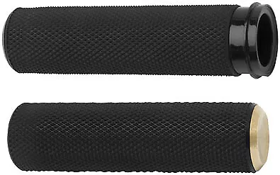 Arlen Ness Brass Knurled Fusion Grips For 1984-2016 Harley Dual-Cable 07-332 • $63.04