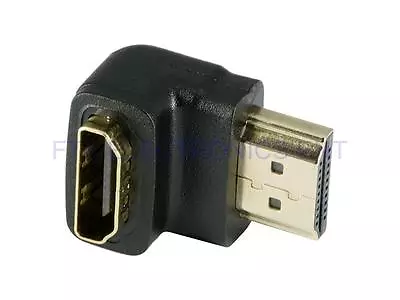 90 Degree HDMI Female To A Male Gold Plated Down Angled Adapter Connector • $5.99