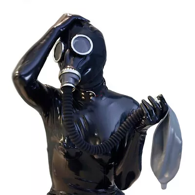 Cosplay Halloween Gel Coat Cosplay Breath Control Mask Latex Gas Mask Party • £86.40