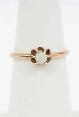 Vintage Antique Signed Solid 10k Yellow Gold Opal Ring Size 4 • $110