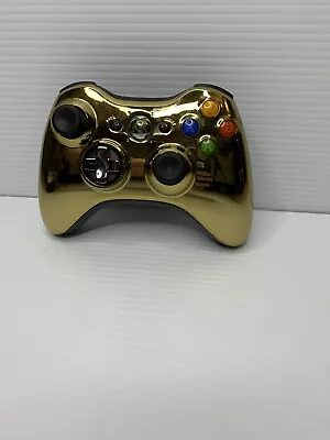 $25 • Buy Microsoft Xbox 360 Metallic Gold Chrome Wireless Controller TestedRepbatterypack