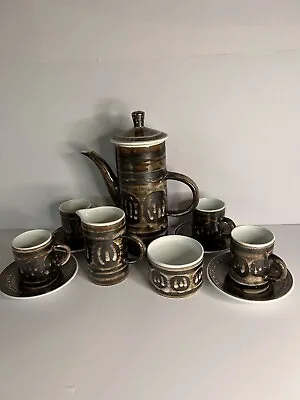 The Monastery Rye Cinque Ports Brown  Pottery Coffee Set Vintage 1970's • £20