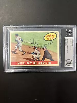 1959 TOPPS #470 VINTAGE SIGNED STAN MUSIAL CARDINALS HOF Beckett Autograph • $235