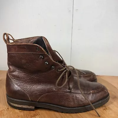 Bragano Cole Haan Boots Mens 9 D Chukka Fur Lined Brown Leather Classic Business • $39.97