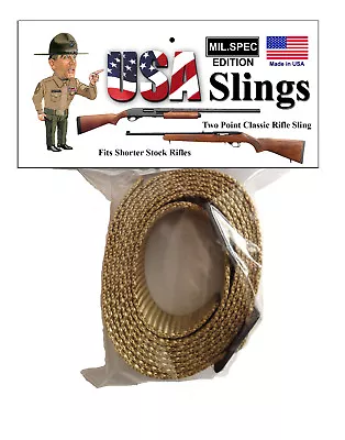 Rifle Sling Desert Sand Flat Dark Earth - FDE  Mil.Spec - 2 Point Gun Sling • $19.99