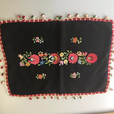 Vtg Hungarian Matyo Hand Embroidered Pillow Case Hungary One Of A Kind • $60.10