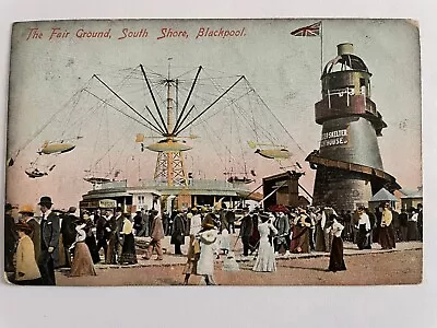 The Fair Ground South Shore Blackpool Vintage Progress Series Postcard 1910 • £1.40