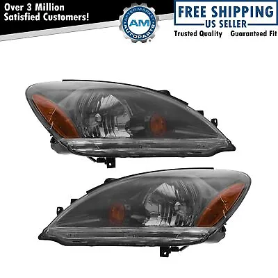 Headlights Headlamps W/ Smoked Background Left & Right Pair Set For 04-07 Lancer • $131.88