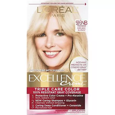 L'Oreal Paris Excellence Creme Permanent Triple Care Hair Color 9.5NB Lightest • $10.53