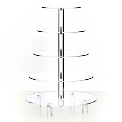 Hayley Cherie 5-Tier Round Cupcake Stand - Acrylic Tiered Cake Stand - Dessert • $45.39