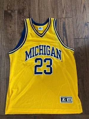 Vintage RARE Starter Tag Michigan Wolverines Basketball Jersey Men Size Large/48 • $54.99