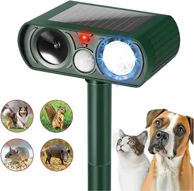 Solar Animal Repeller W/ Motion Sensor And Flashing LightsOutdoor Cat Repellent • $13.98