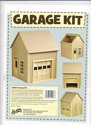 GARAGE KIT By Houseworks 9997 Unfinished Wood 1/12 Scale Dollhouse FREE SHIPPING • $129.99