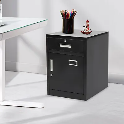 1 Drawer Filing Cabinet W/Lock For Office Metal Vertical File Storage Cabinet US • $79