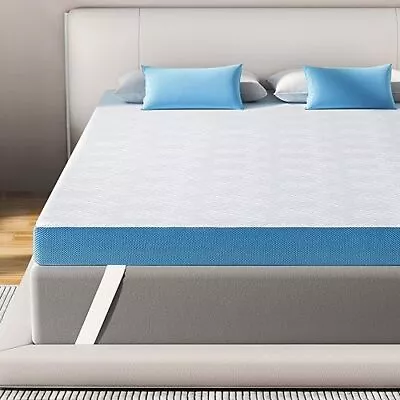 4 Inch Gel Mattress Topper King Size - Medium Firm Memory Foam Mattress Pad For • $237.91