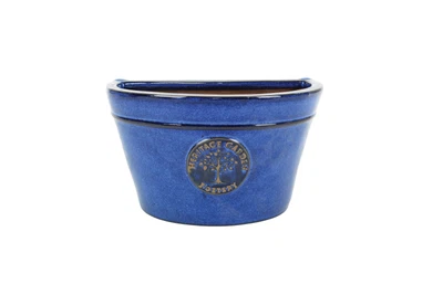 £15.99 • Buy Heritage Blue Gloss Ceramic Trough Or Wall Mounted Planter Garden Pot Frostproof