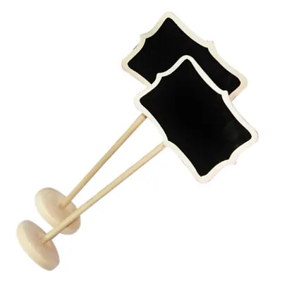  10 Pcs Bamboo Table Place Cards Wedding Chalkboard Signs Small • £11.79