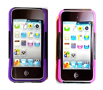 2 X Hybrid Dual-Layer Cases +Holster W/Clip/Stand Apple IPod Touch 5 Purple/Pink • $6