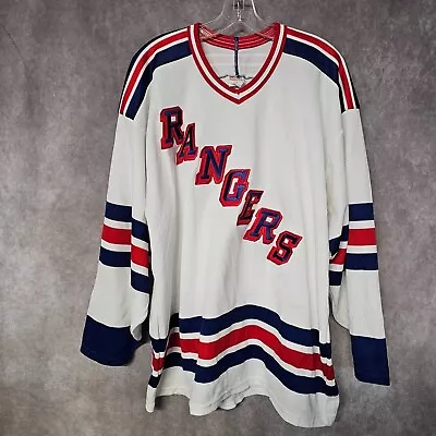 Vintage CCM  NHL New York Rangers White Hockey Jersey Mens XL • $29.99