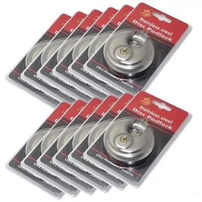 Keyed Alike Lot Of 12 DISC PADLOCK 70mm Stainless Steel Storage Trailer Lock • $49.99