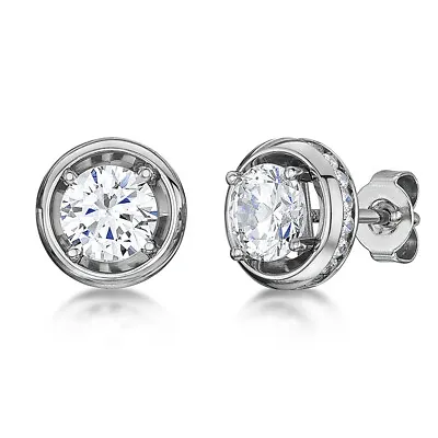 Titanium Round Earrings Multi Stone Cz Eternity Earrings • £34.96