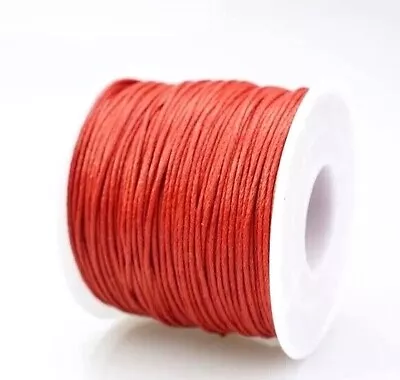 Wax Cotton Cord 1mm 5m 10m Jewellery Making  Bracelet Necklace Craft Black Red • £1.85