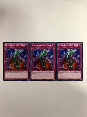 YUGIOH: 3x Bottomless Trap Hole SDBT-EN029 NM FAST • $2.99