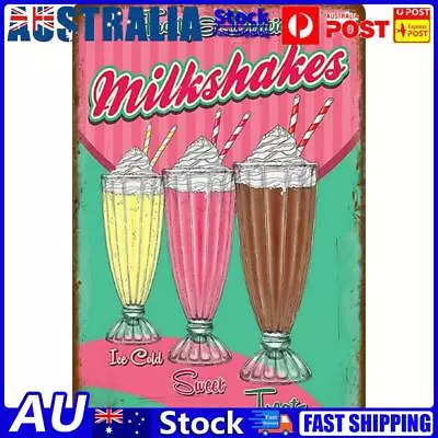 20x30cm Ice Cream Metal Vintage Tin Painting Flat Tin Sign Wall Poster (A) • $9.39